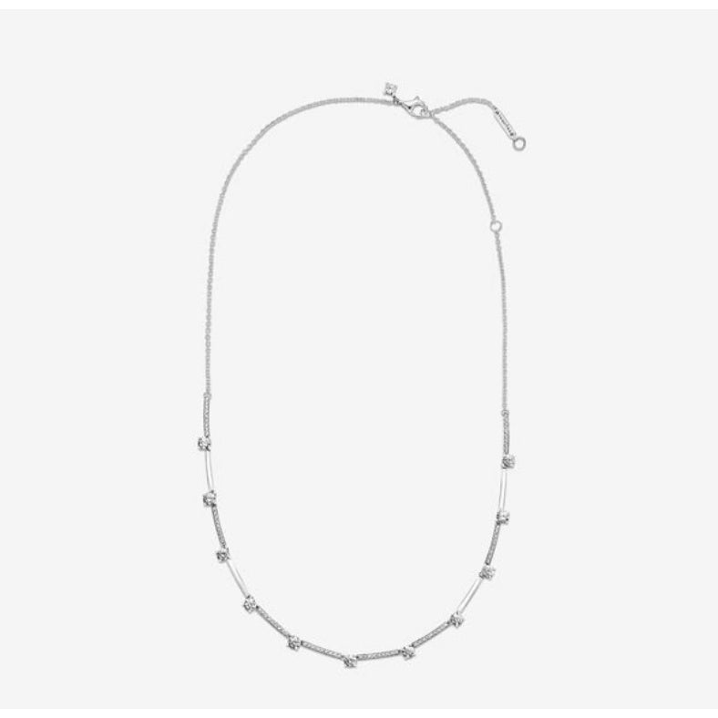 PAN Sparkling Pavé Collier Bars Necklace 390059C01 925 silver Diamond for women girls