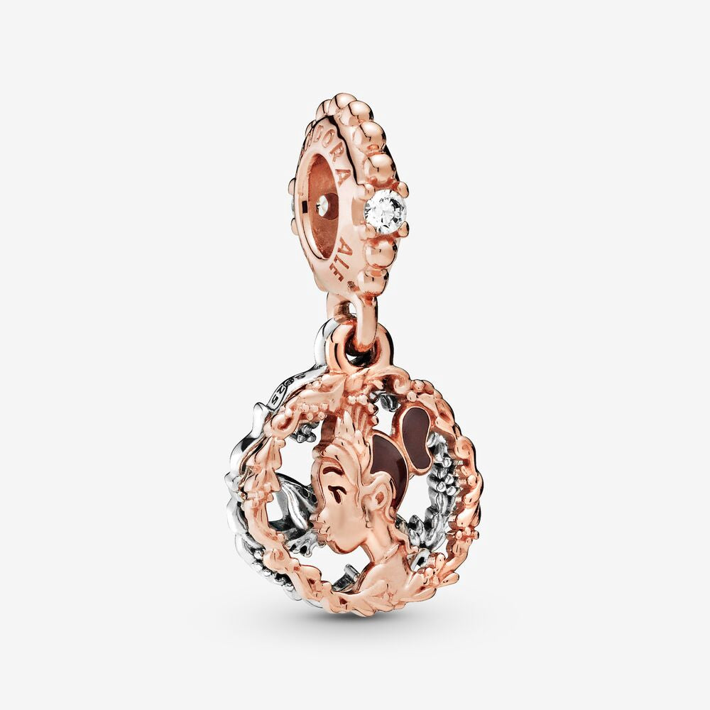 【Moments】Pan Disney Princess Tiana Hanging Charm 925 Silver rose gold for women Pendant 788234CZ