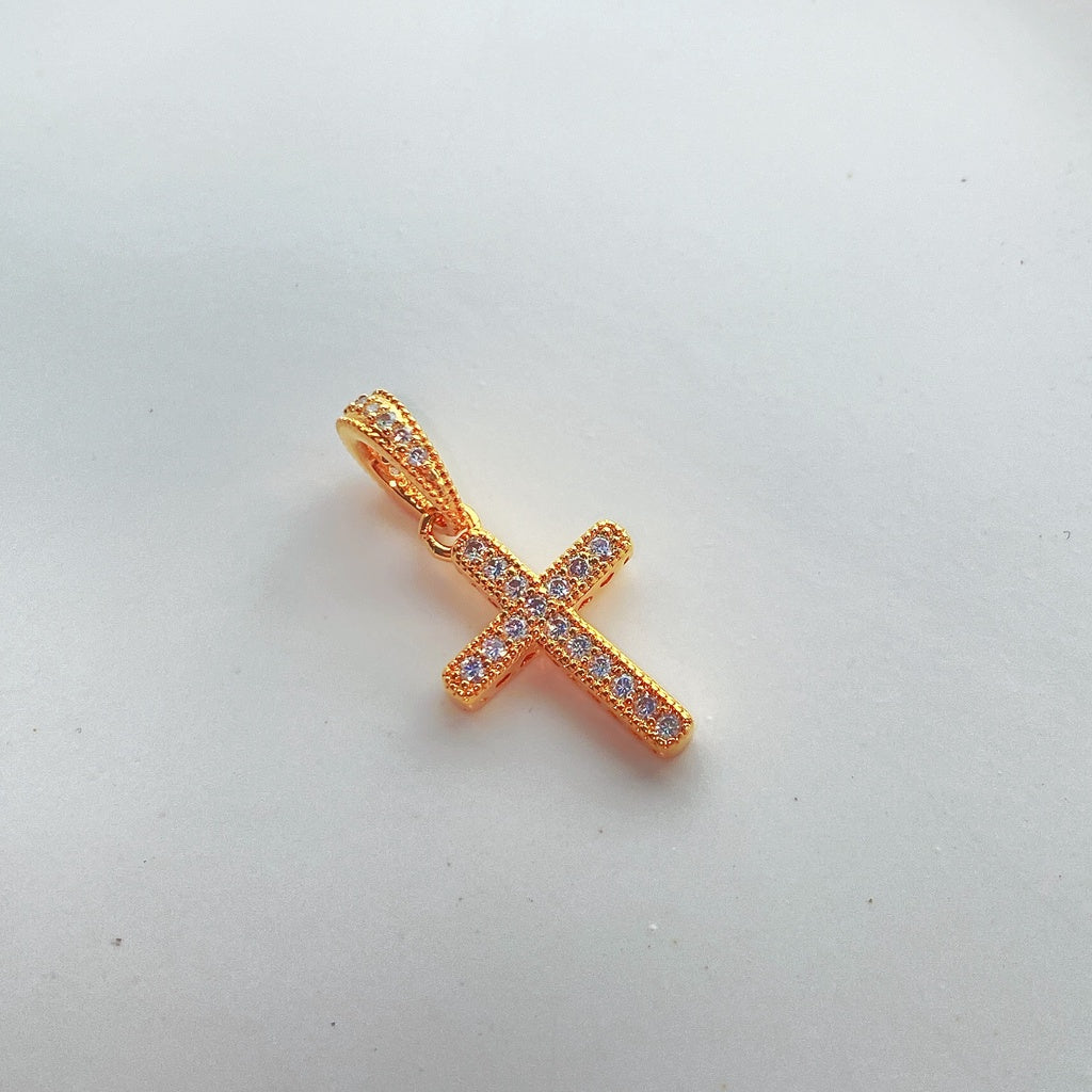 【Moments】Pan Gold Sparkling Cross Pendant Gold 359521C01