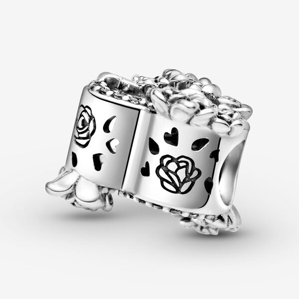 【Moments】Pan Open Heart & Rose Flowers Charm 799281C01 925 Silver 2021 Valentine's Day