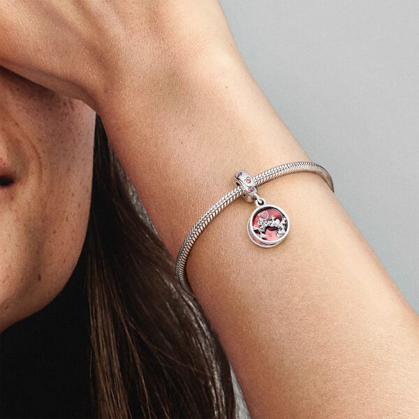 【Moments】Pan Mickey Mouse & Minnie Mouse Love and Kisses Dangle Charm 799298C01 925 Silver