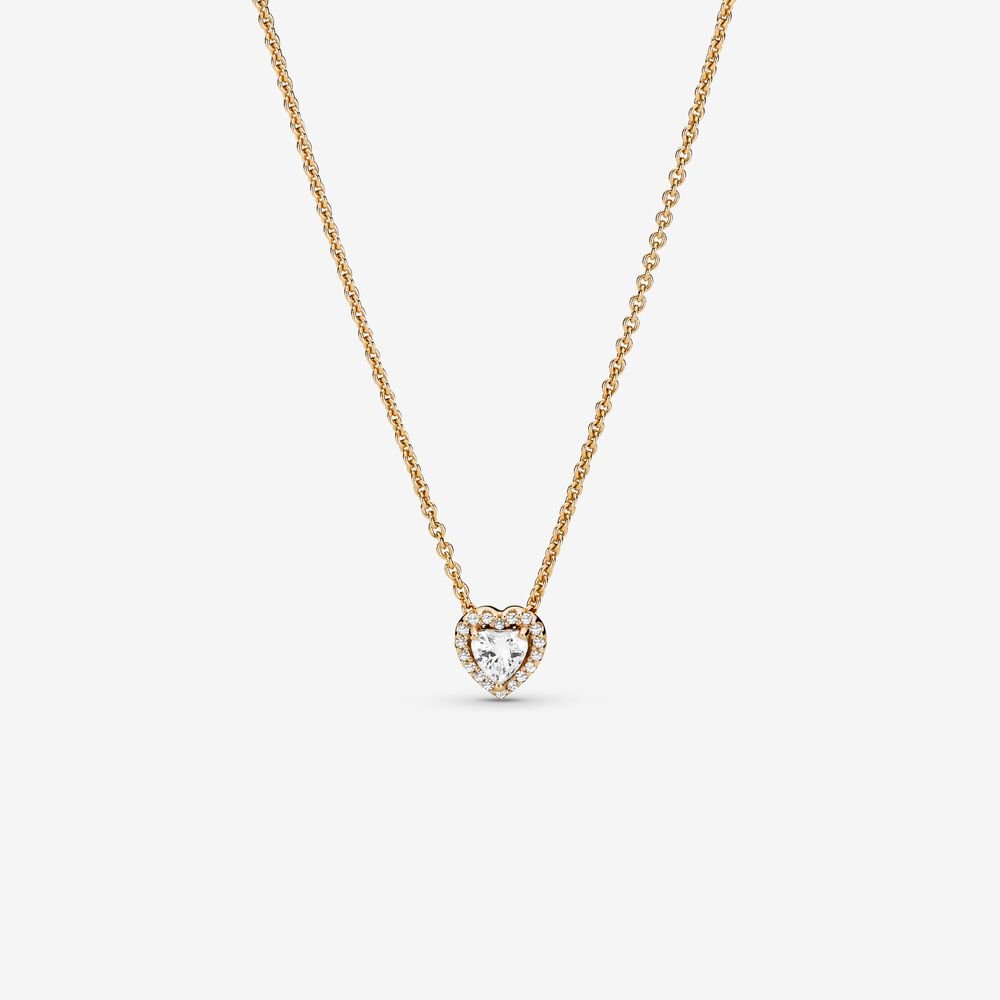 PAN Elevated Heart Necklace 925 silver Timeless Necklace for women diamond 398425C01 398425C02 398425C03