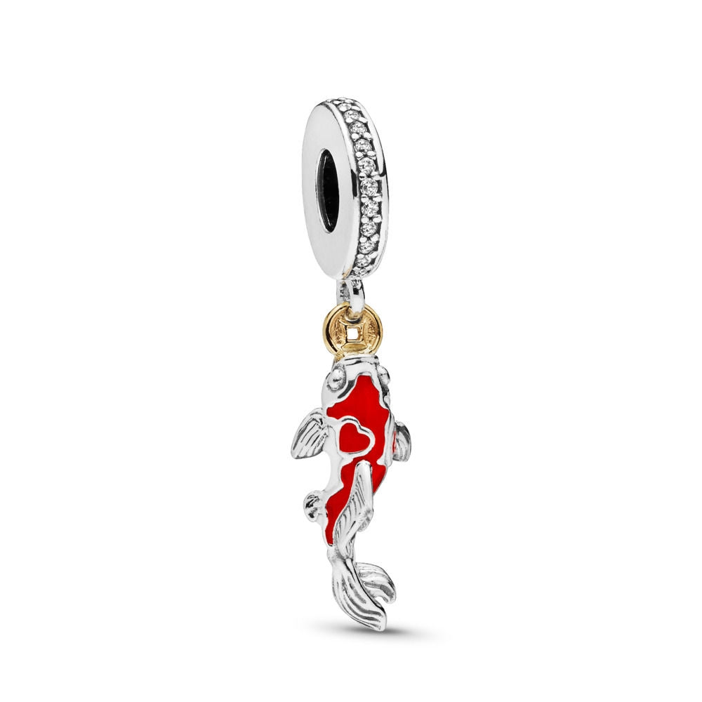 Pan GOOD FORTUNE CARP HANGING CHARM 925 Silver for women pendant 797829CZ fish pednant