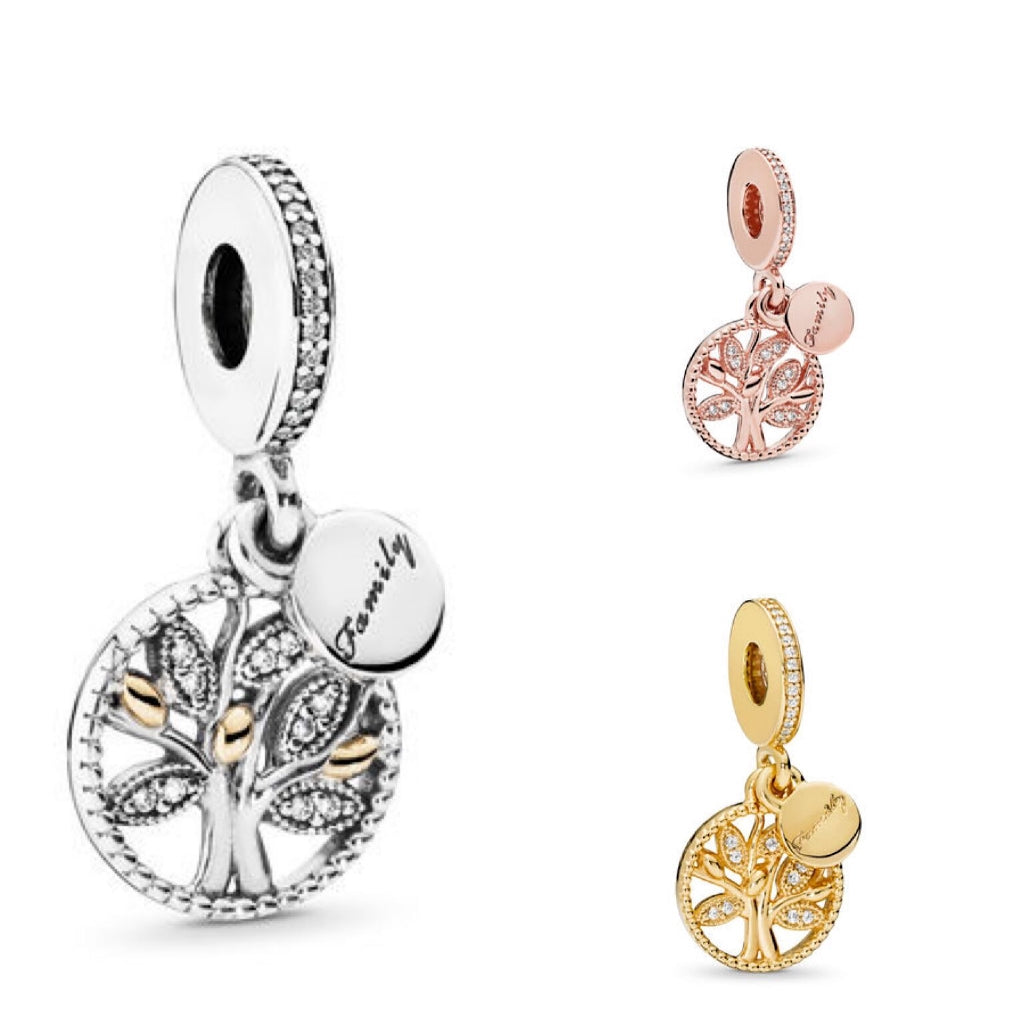 【Moments】PAN Sparkling Family Tree Dangle Charm 925 silver rose gold pendant  791728CZ 781728CZ 761728CZ