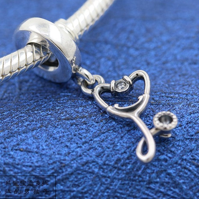 【Moments】PAN Stethoscope Heart Dangle Charm pendant 799072C01