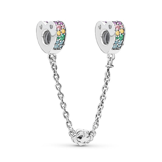 【Moments】PAN  MULTI-COLOUR ARCS OF LOVE SAFETY CHAIN 925 silver charm 797021NRPMX