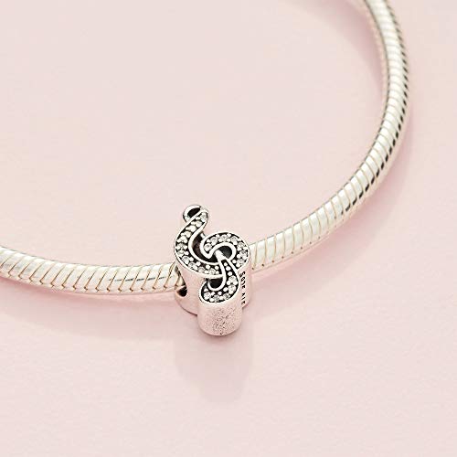 【Moments】PAN Treble Clef Music Charm 791381CZ 925 silver sterling silver Sweet Music Note