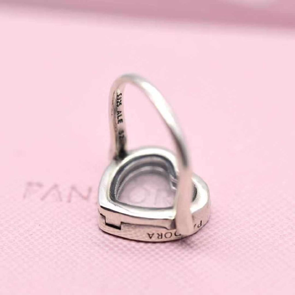 Pan Lockets Sparkling Heart Ring 925 silver charm LOCKET women 197252CZ