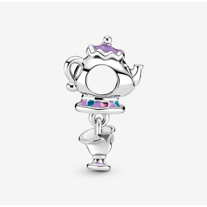 【Moment】PAN Dis** Beauty and the Beast Mrs. Potts and Chip Dangle Charm 799015C01 925 Silver