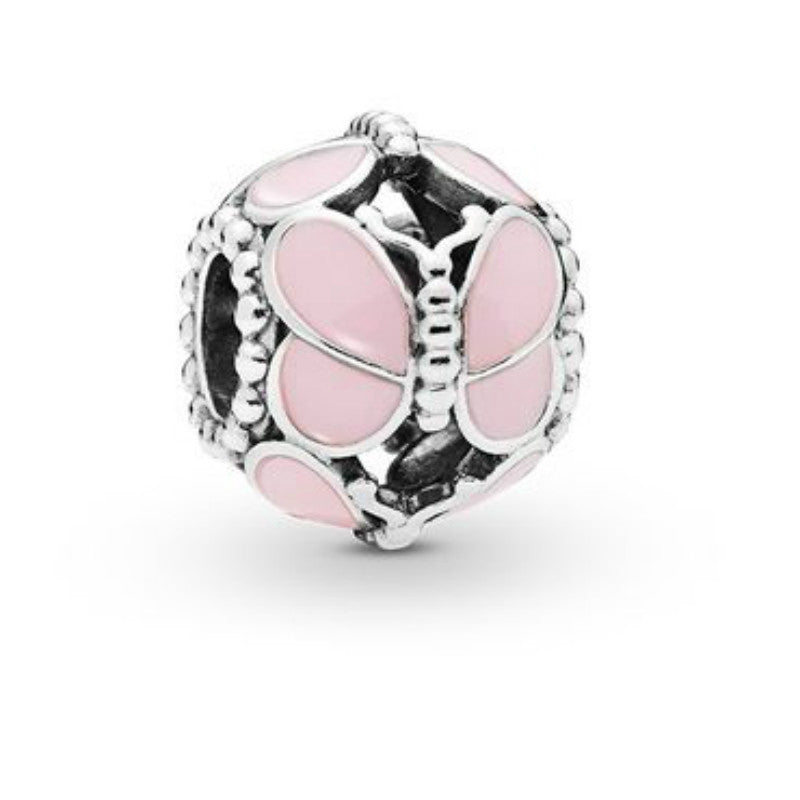 【Moments】Pink Butterflies Charm 925 silver bracelet pendant 797855EN160 Butterfly