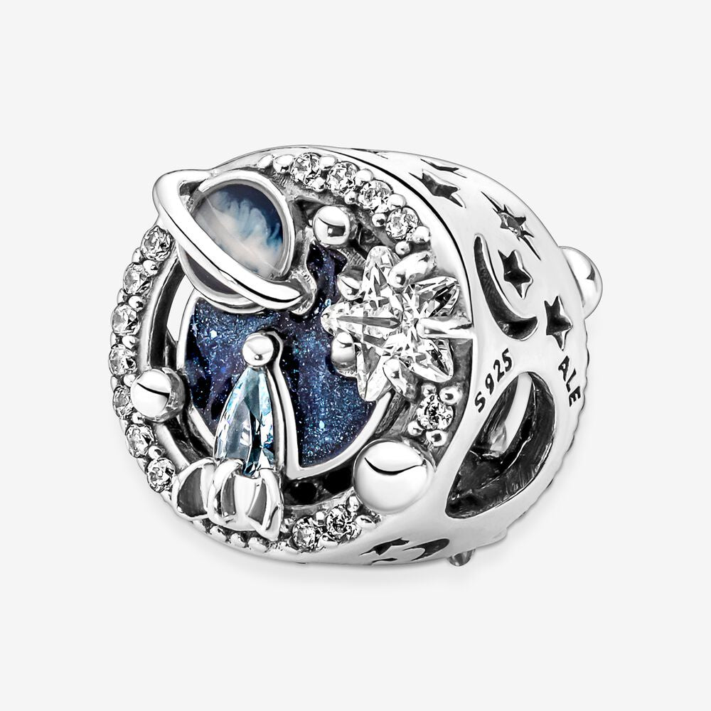 【Moments】Pan A Trip To The Galaxy Charm 790028C01 Sterling silver 925 Silver blue star