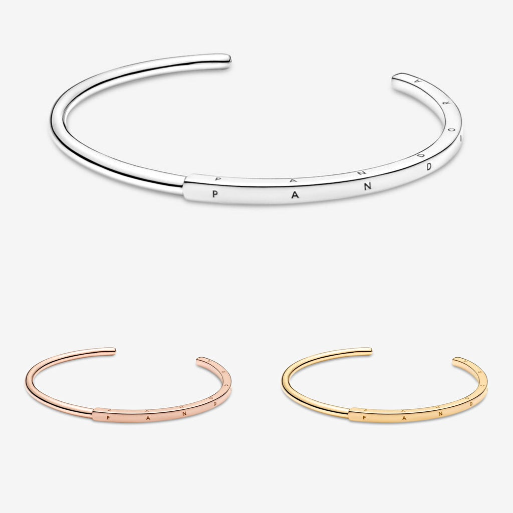 Pan Signature I-D Bangle 925 silver women rose gold/gold/silver Simple classic style 589493C00 569493C00 599493C00