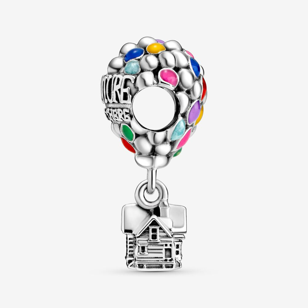 【Moments】Disn** Pixar Up House & Balloons Charm 925 Silver Pendant 798962C01 Multi Color