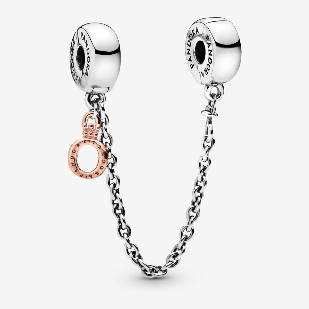 【Moments】Pan Crown O Safety Chain Charm 925 Silver rose gold for women 788313 two-tone