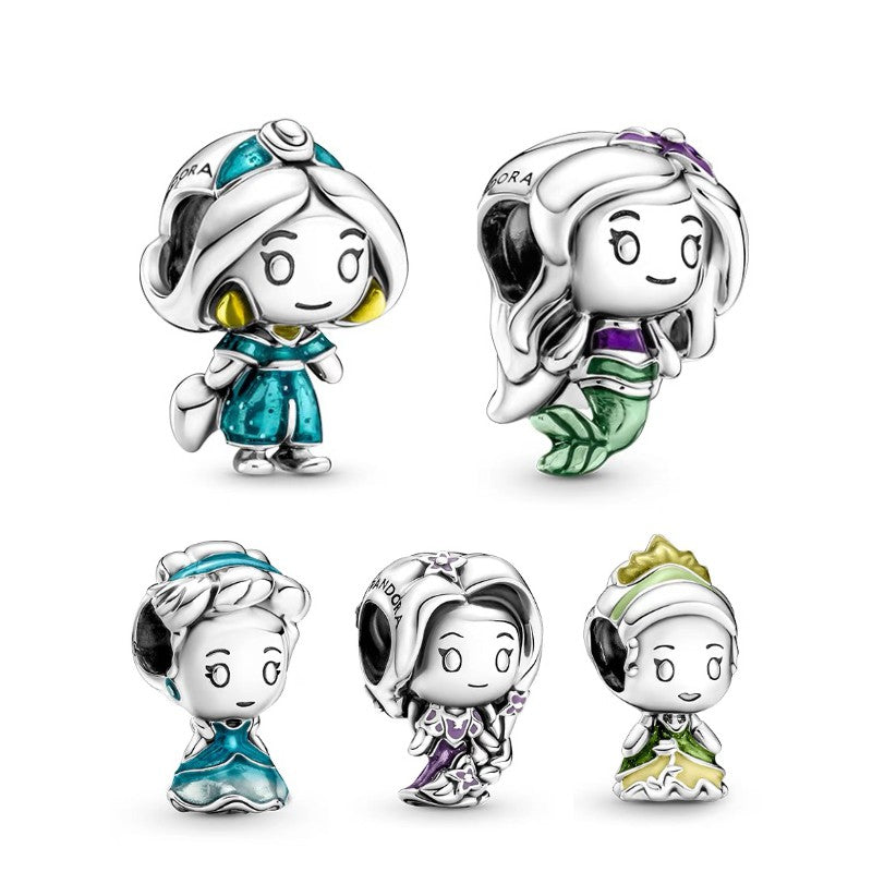 【Moments】PAN Dis Princess  Charm pendant Fairy princess Tangled Rapunzel Aladdin Jasmine Cinderella 799509C01 799508C01 799498C01 799510C01  799507C01