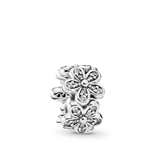 【Moments】Pan DAZZLING DAISIES SPACER CHARM 925 Silver for women daisy charm 792053CZ