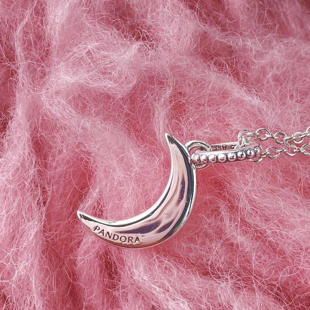 【Moments】Passions Sparkling Crescent Moon Pendant charm 399184C01 925 Silver