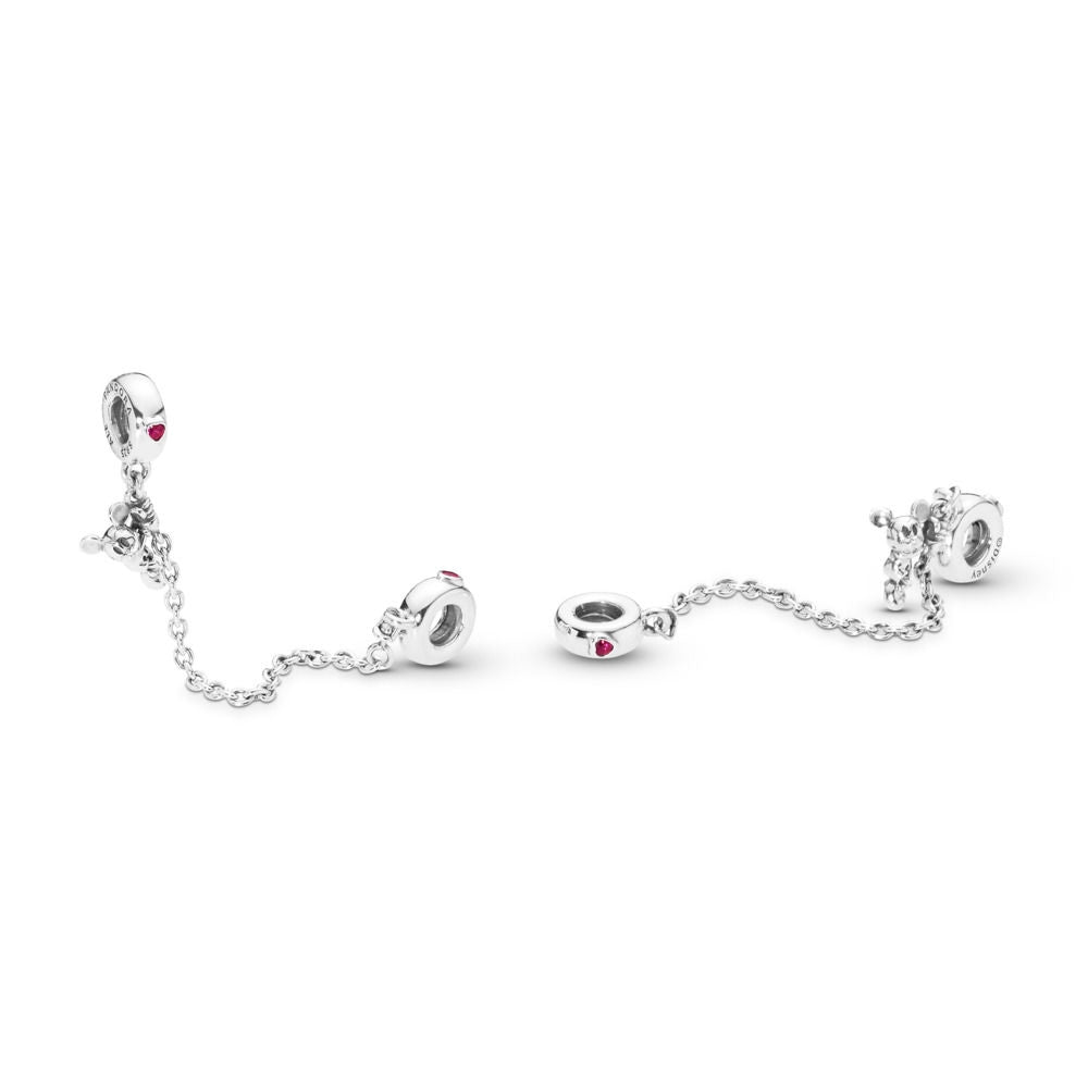 【Moments】Disney Climbing Mickey Safety Chain 925 silver Red CZ for pan 797173CZR