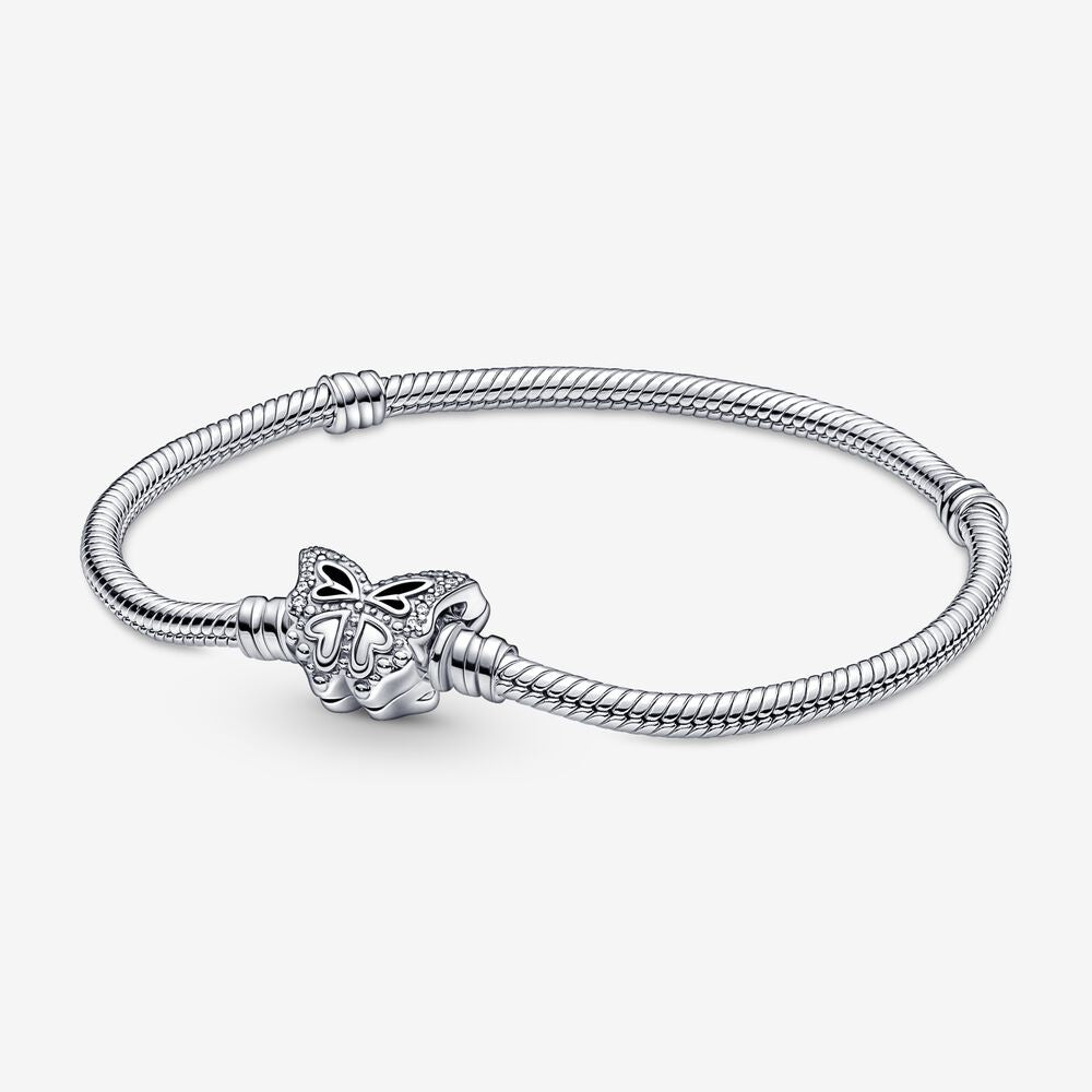 【Moments】Moments Butterfly Clasp Snake Chain Bracelet 590782C01 925 silver