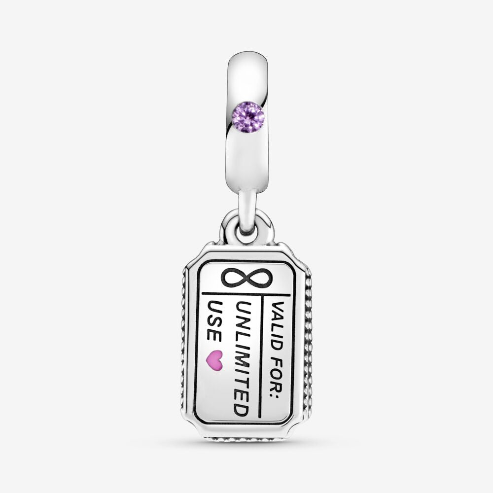 【MOMENTS】PAN Love Coupon Dangle Charm 925 Silver pendant for women bracelet 798703C01