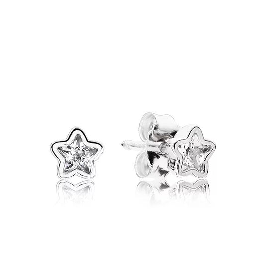 PAN Star silver stud earrings 925 silver diamond women 290597CZ