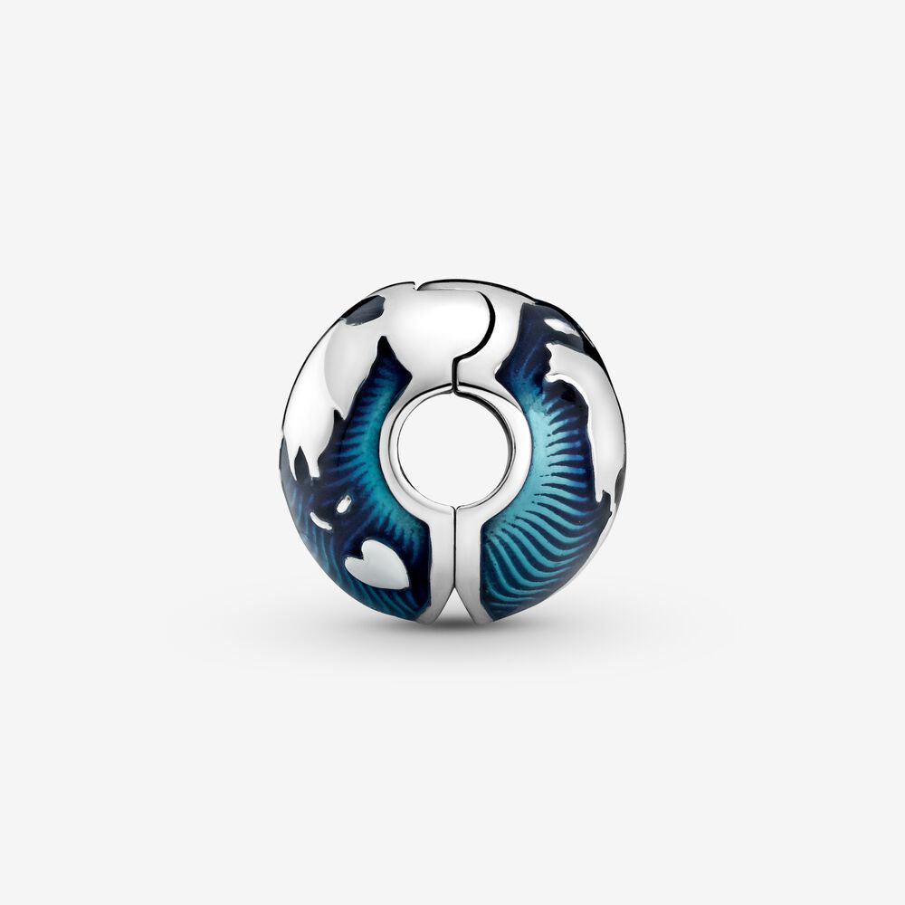 【Moments】PAN Blue Globe Clip Charm 799429C01 925 Sterling silver blue