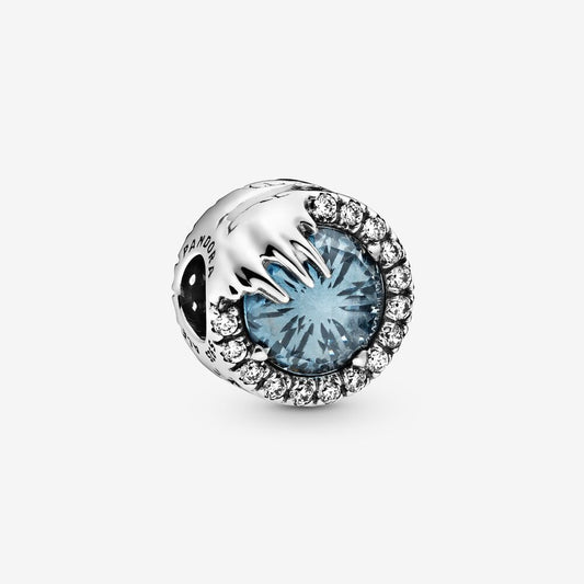 【Moments】Pan Disney Frozen Winter Crystal Charm 925 Silver for women Blue 798458C01