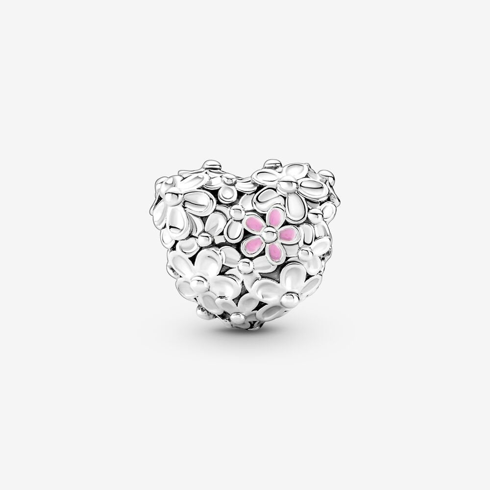 【Moments】Pan Mom Daisy Heart Charm 791155C01 925 Silver Mother's Day Family flower