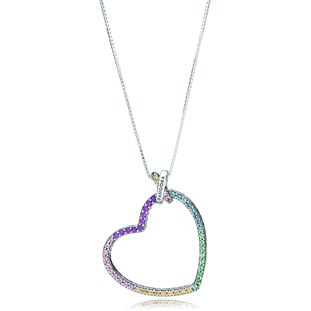 【Moments】PAN Multi-colour Heart Necklace 925 silver Pendant 397070NRPMX