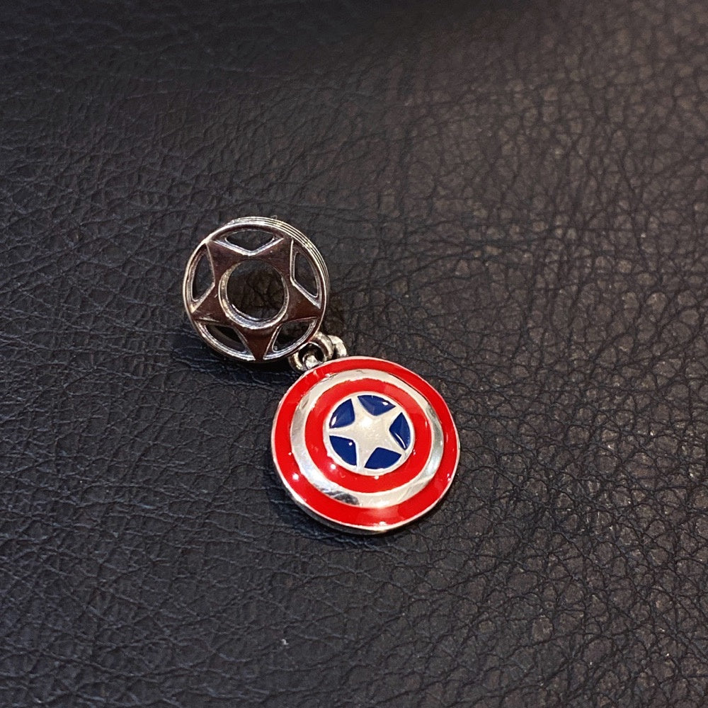 【Moments】PAN Mar The Avenger Marvel Captain Ameri Shield Dangle Charm 925 silver 790780C01