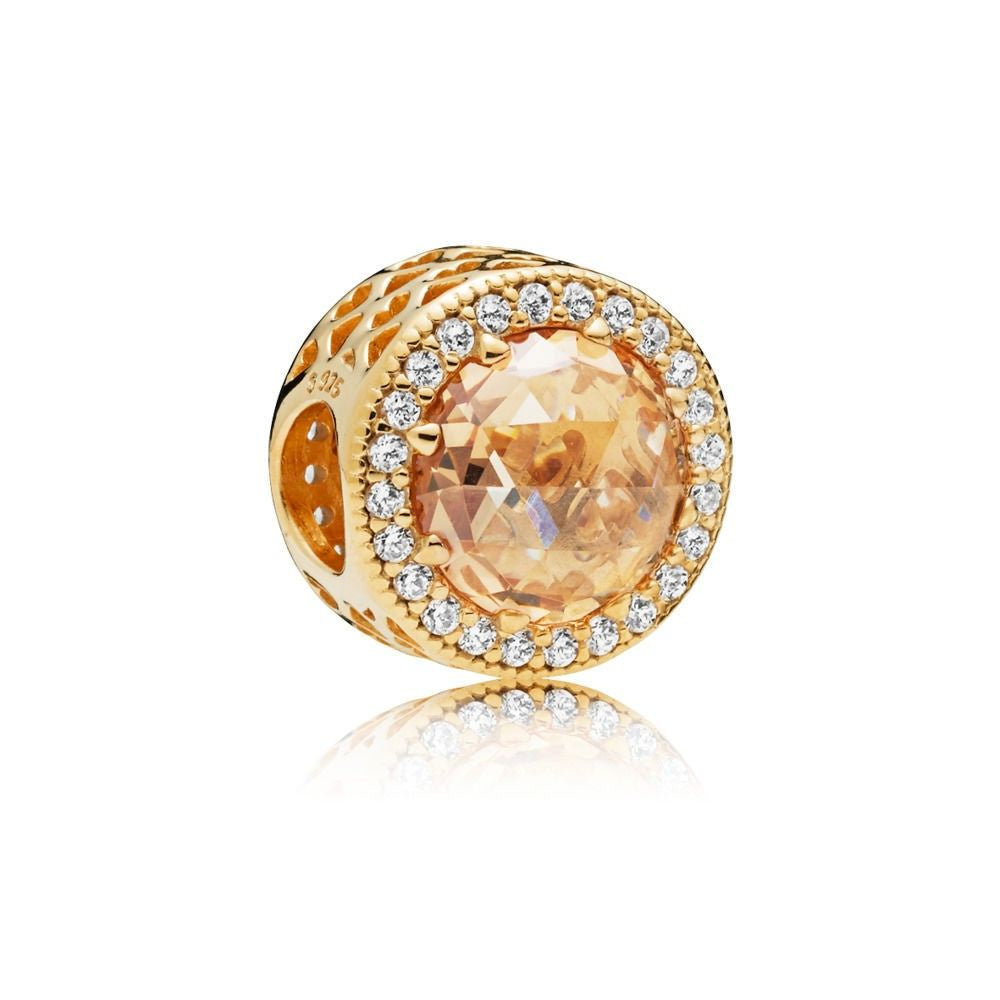 【Moments】PAN Radiant Sparkling Clear Hearts Charm gold for women 768675C01 750843CZ