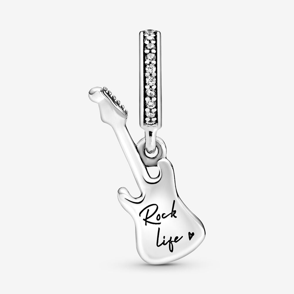 【Moments】PAN Passions Electric Guitar Dangle Charm music Pendat 798788C01 925 silver