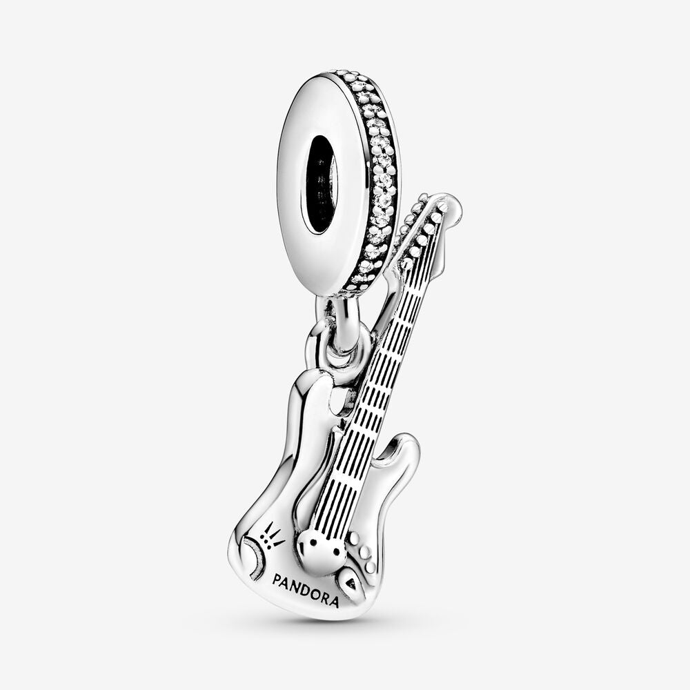 【Moments】PAN Passions Electric Guitar Dangle Charm music Pendat 798788C01 925 silver