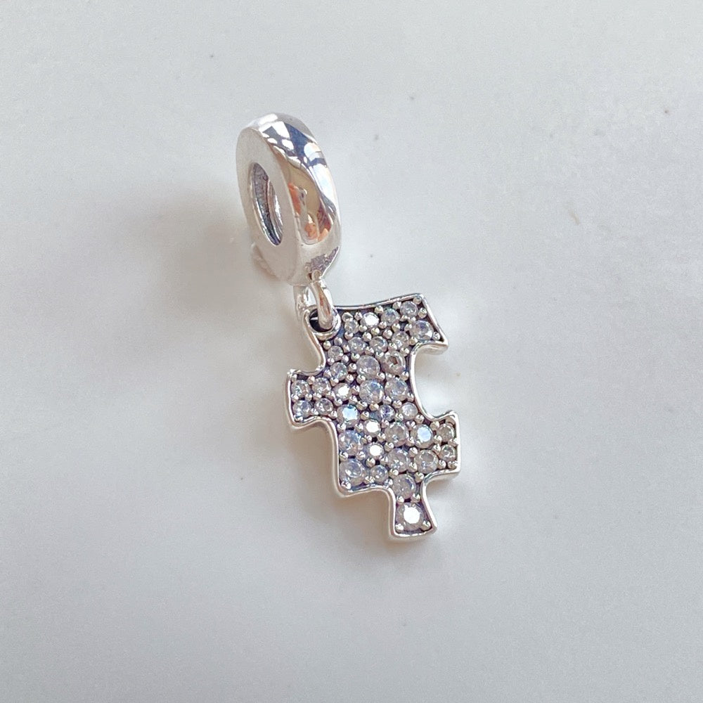 【Moments】PAN Sparkling Puzzle Piece Dangle Charm Sterling silver 925 silver simple 792241C01