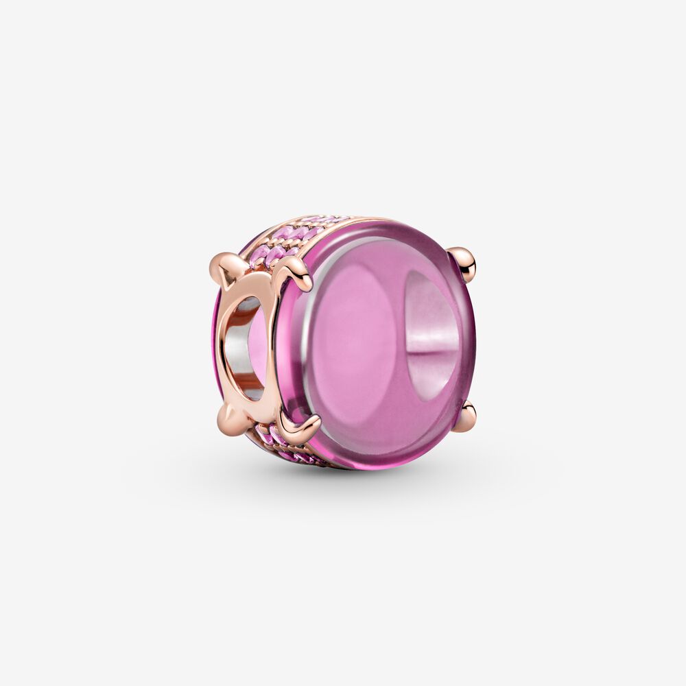 【Moments】Pan Green Oval Cabochon Charm pink blue Fuchsia rose red 925 silver 789309C02 789309C01 799309C02 799309C01 rose gold