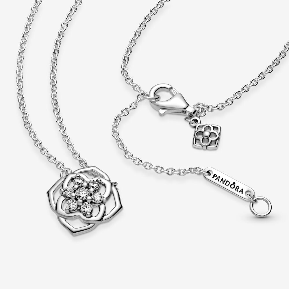 PAN Rose Petals Collier Necklace 399370C01 925 Sterling Silver diamond women 2021 new