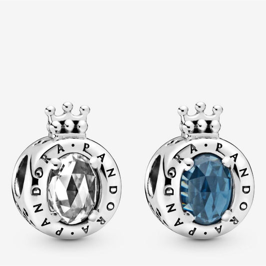 【Moments】Pan Blue Sparkling Crown O Charm 925 Silver for women 798266CZ 798266NMB