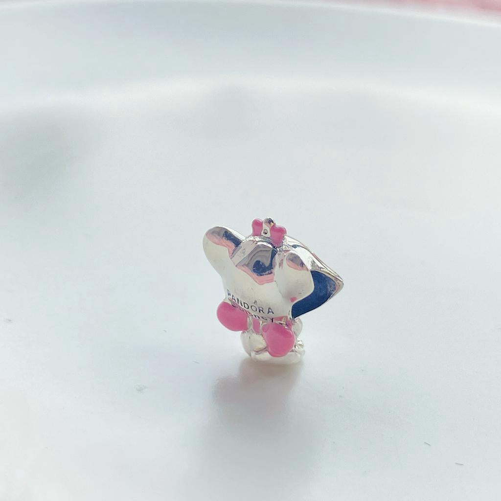 【Moments】Pan The Aristocats Marie Charm 798848C01 with pink bow cat animal 925 Silver