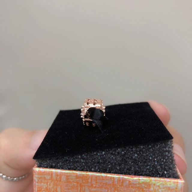 【Moments】Rose Pink Sparkle Flower Charm pink for pan 787851NPM rose gold