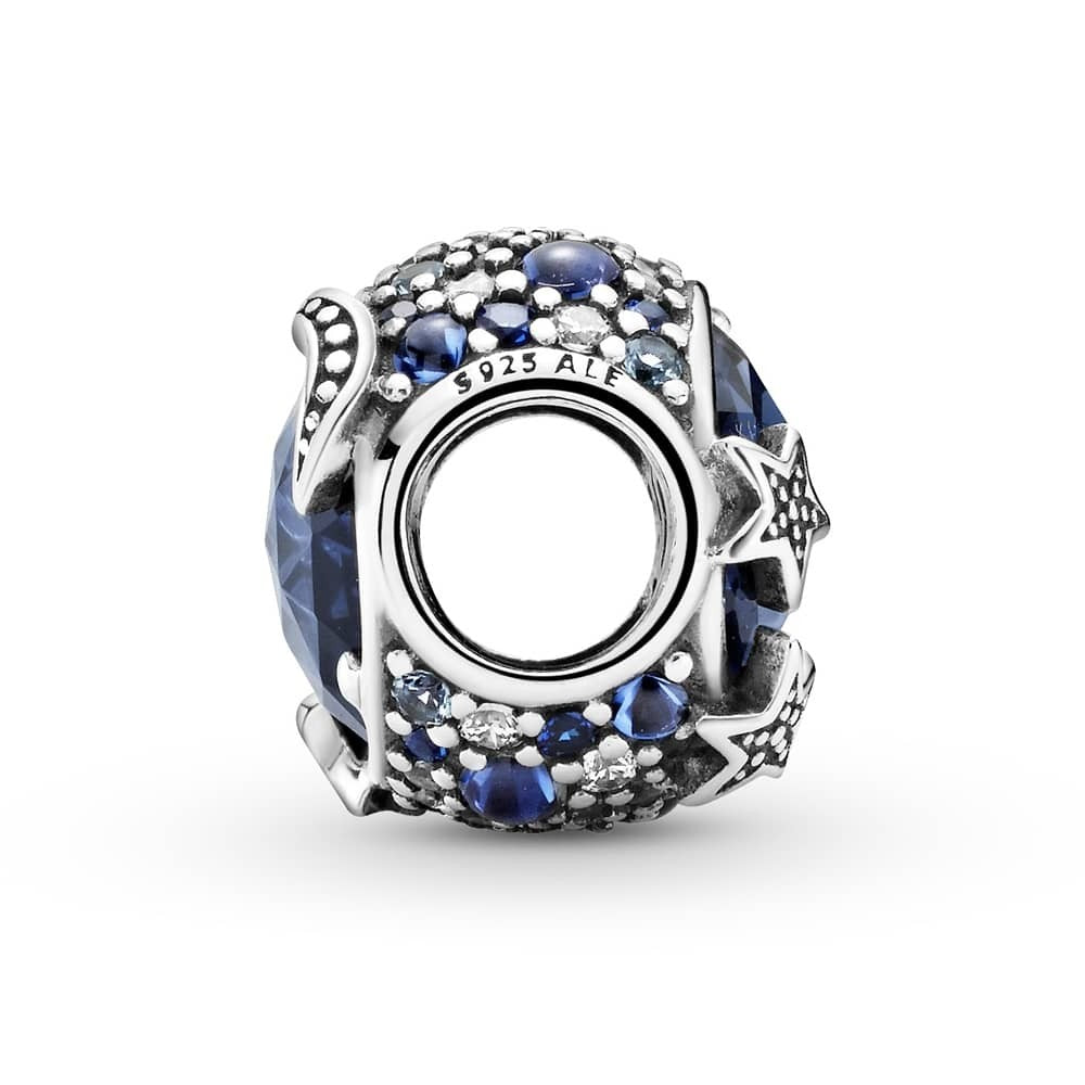 【Moments】PAN Celestial Blue Sparkling Stars Charm 799209C01 925 Sterling Silver night sky rounded