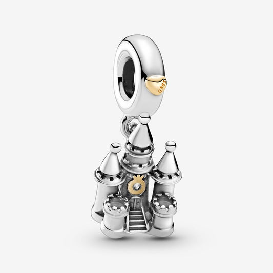 【Moments】Two-tone Castle Dangle Charm 925 silver pendant gold 799337C00 castle