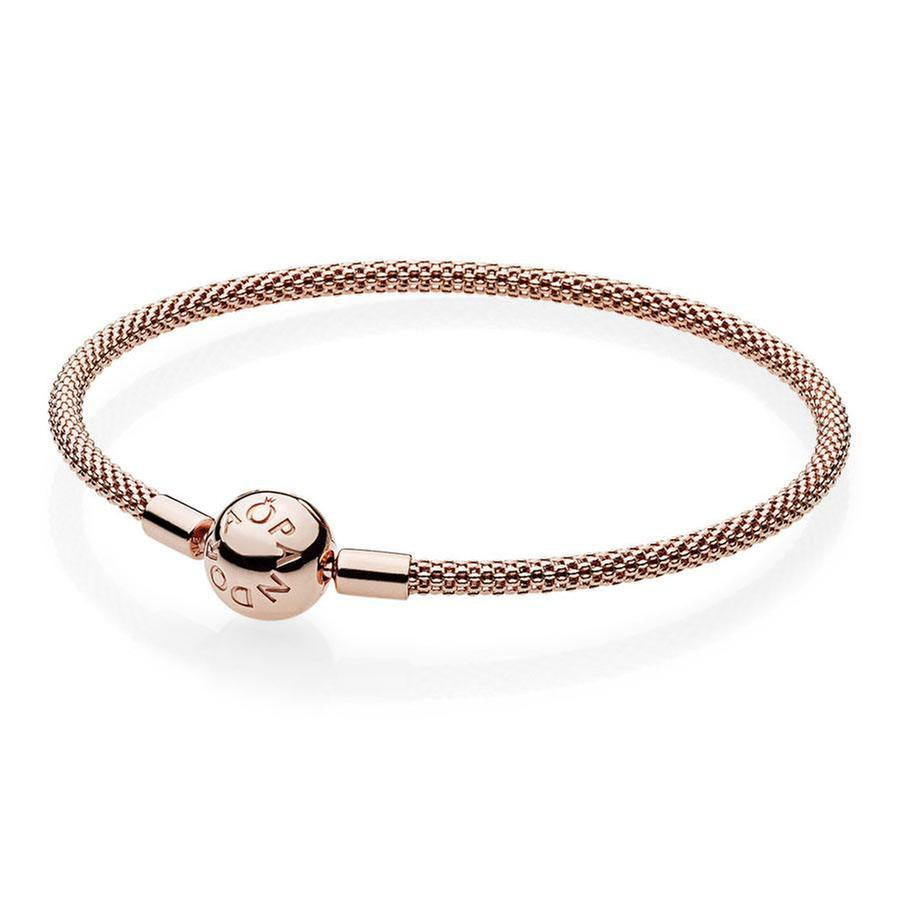 【Moments】MOMENTS STERLING SILVER MESH bracelet 925 silver bangle rose gold 586543 596543 566543