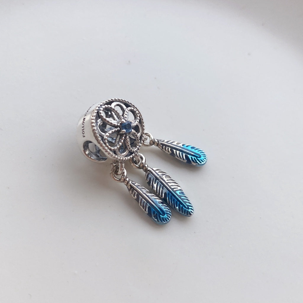 【MOMENTS】PAN Blue Dreamcatcher Charm 925 Silver pendant 799341C01 Classic