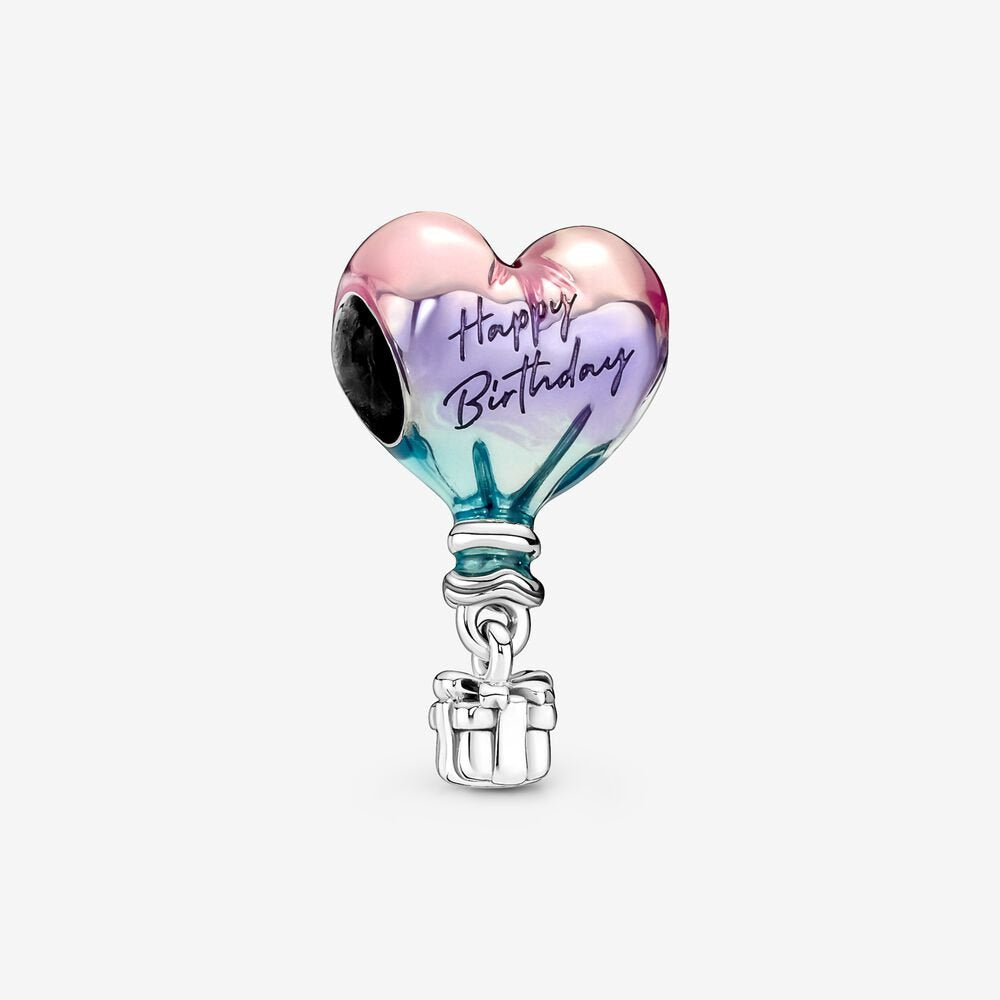 【Moments】Pan Happy Birthday Hot Air Balloon Charm 791501C01 925 Silver rainbow pink pendant