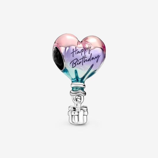 【Moments】Pan Happy Birthday Hot Air Balloon Charm 791501C01 925 Silver rainbow pink pendant