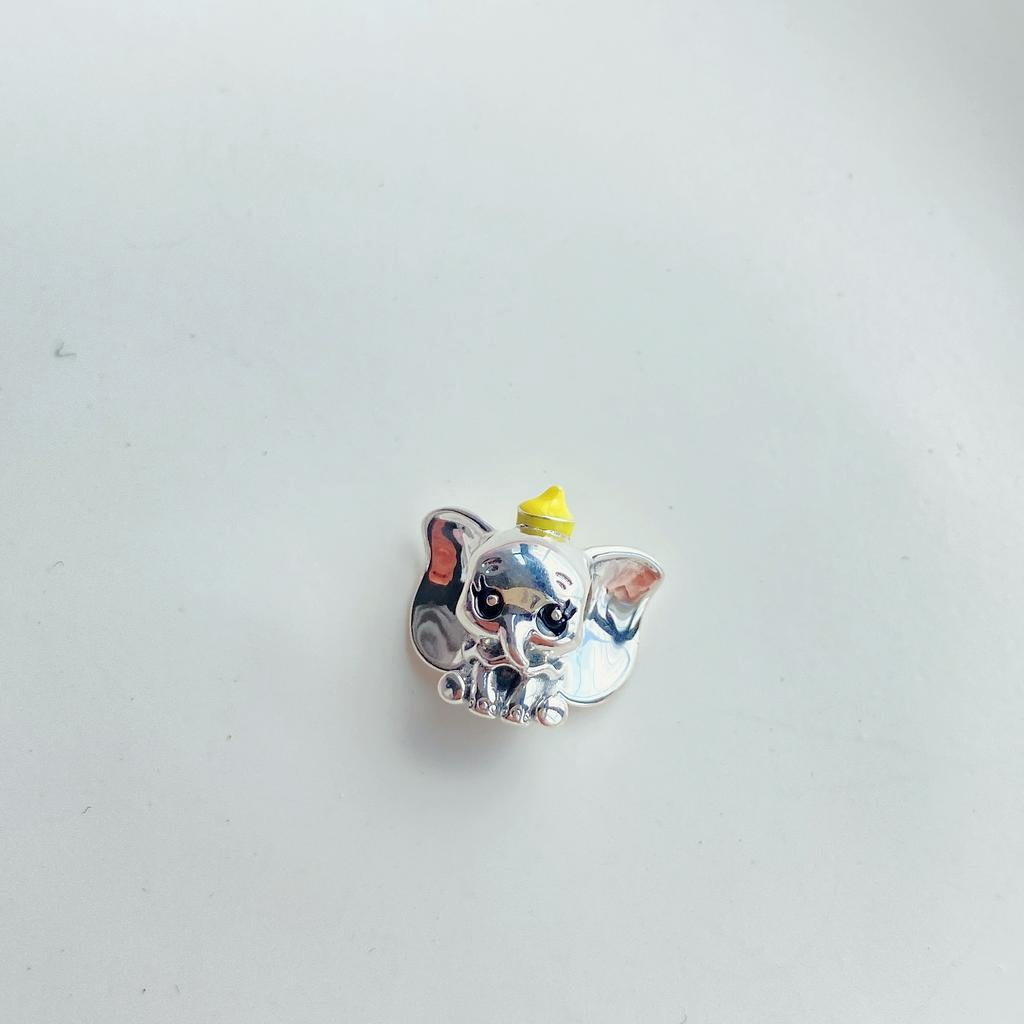 【Moments】Pan Dumbo Charm 799392C01 yellow hat animal Elephant 925 Silver Fly high with the Dumbo