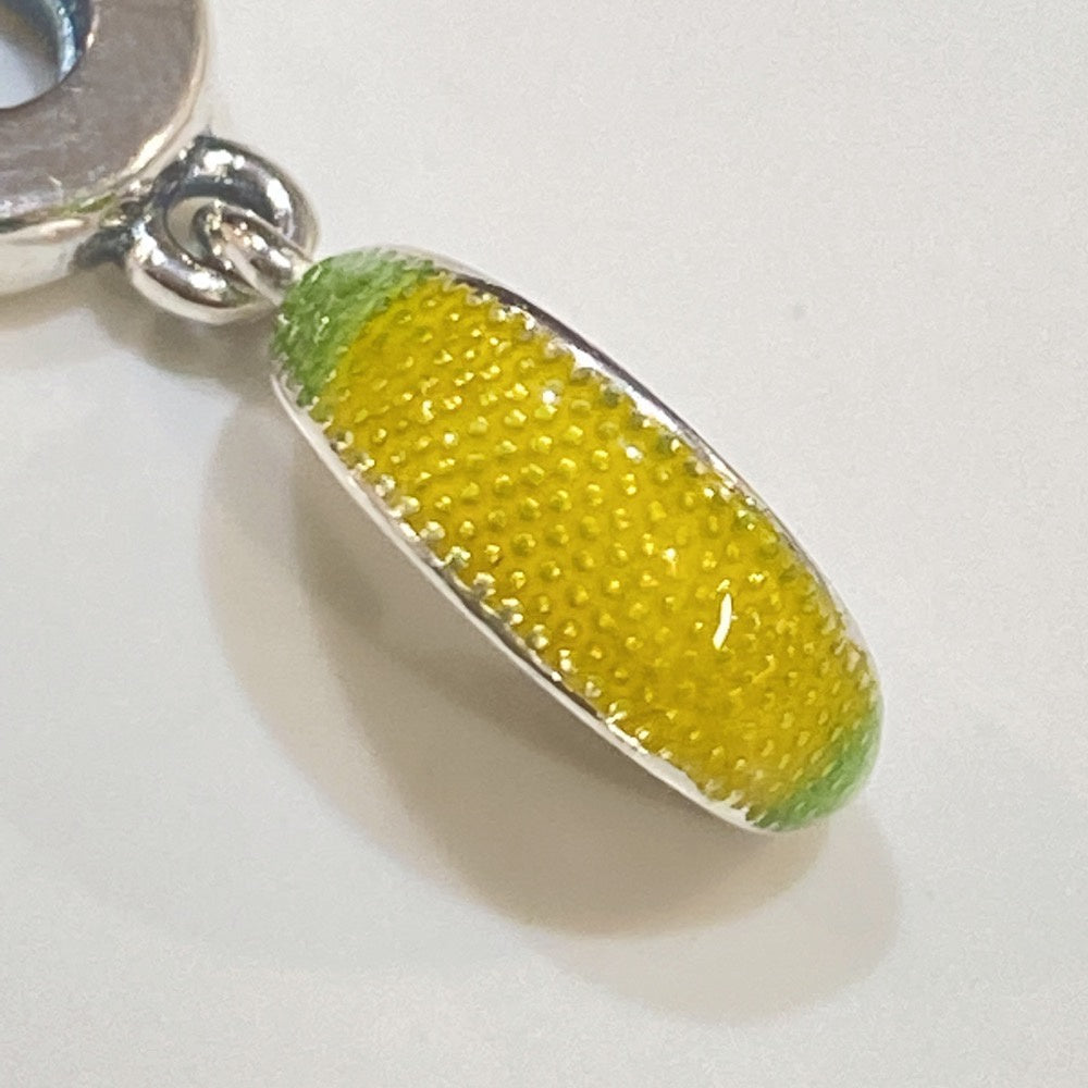 【Moments】Pan Lemon Slice Sparkling Fruit Dangle Charm 791696C01 Yellow fruit Cute cartoon pendant