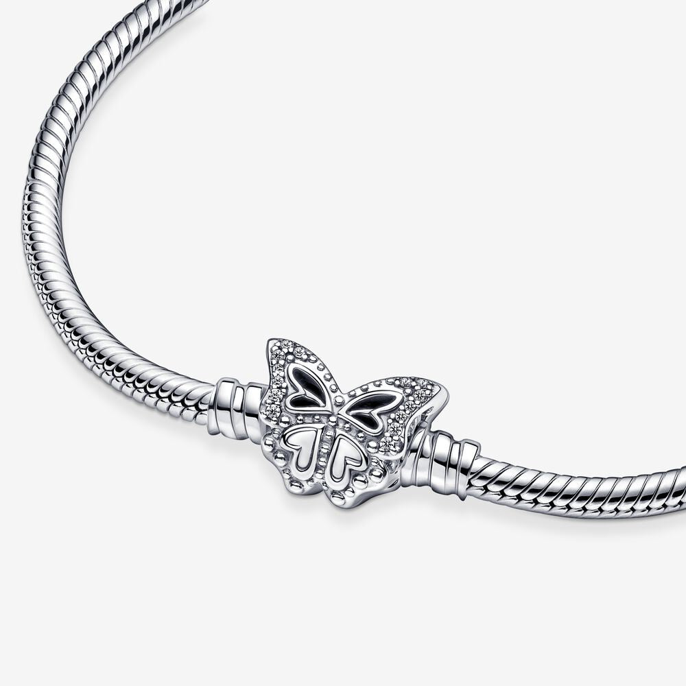 【Moments】Moments Butterfly Clasp Snake Chain Bracelet 590782C01 925 silver