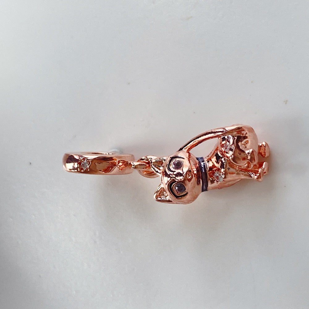 【Moments】PAN Sparkling Pet Cat Dangle Charm Pendant pet animal rose gold 782259C01