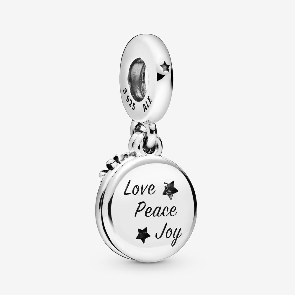 【Moments】Santa Love Peace Joy Dangle Charm 925 Silver pendant red 2019 Christmas 798468C01